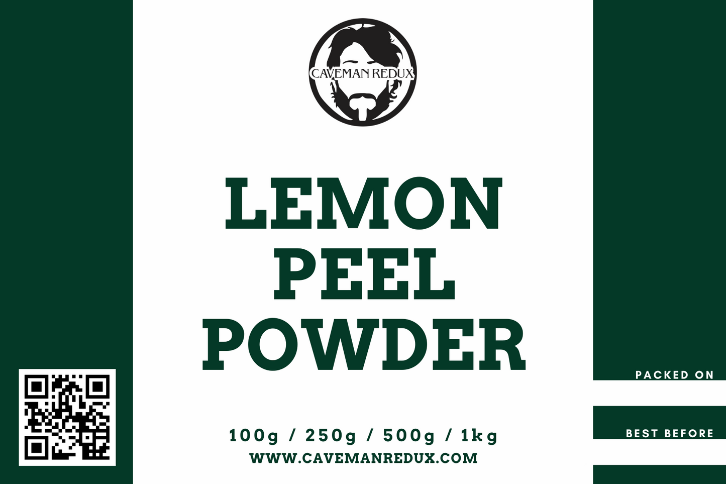 lemon peel powder label