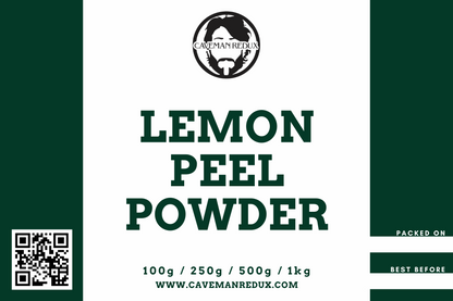 lemon peel powder label